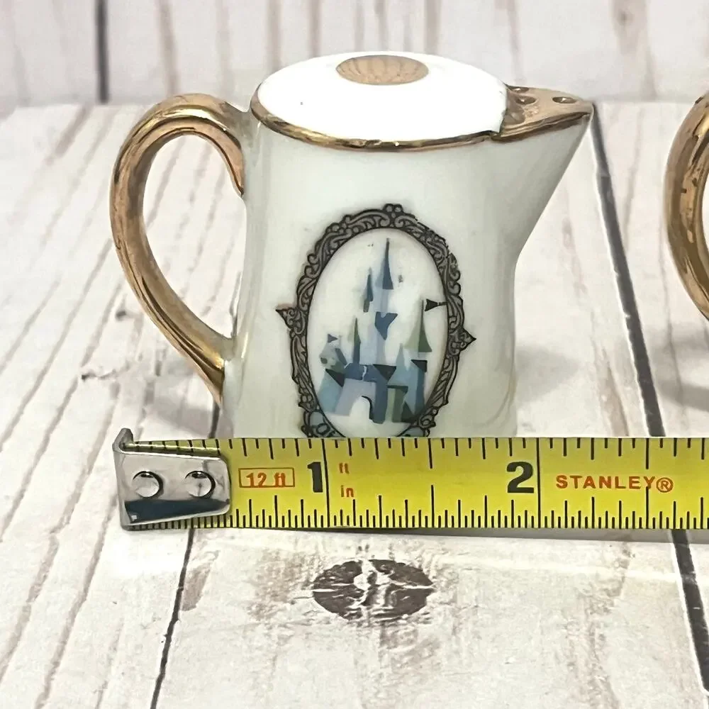 Vintage Disneyland Coffee Teapot Shaped Lady & Constable Salt & Pepper Shaker